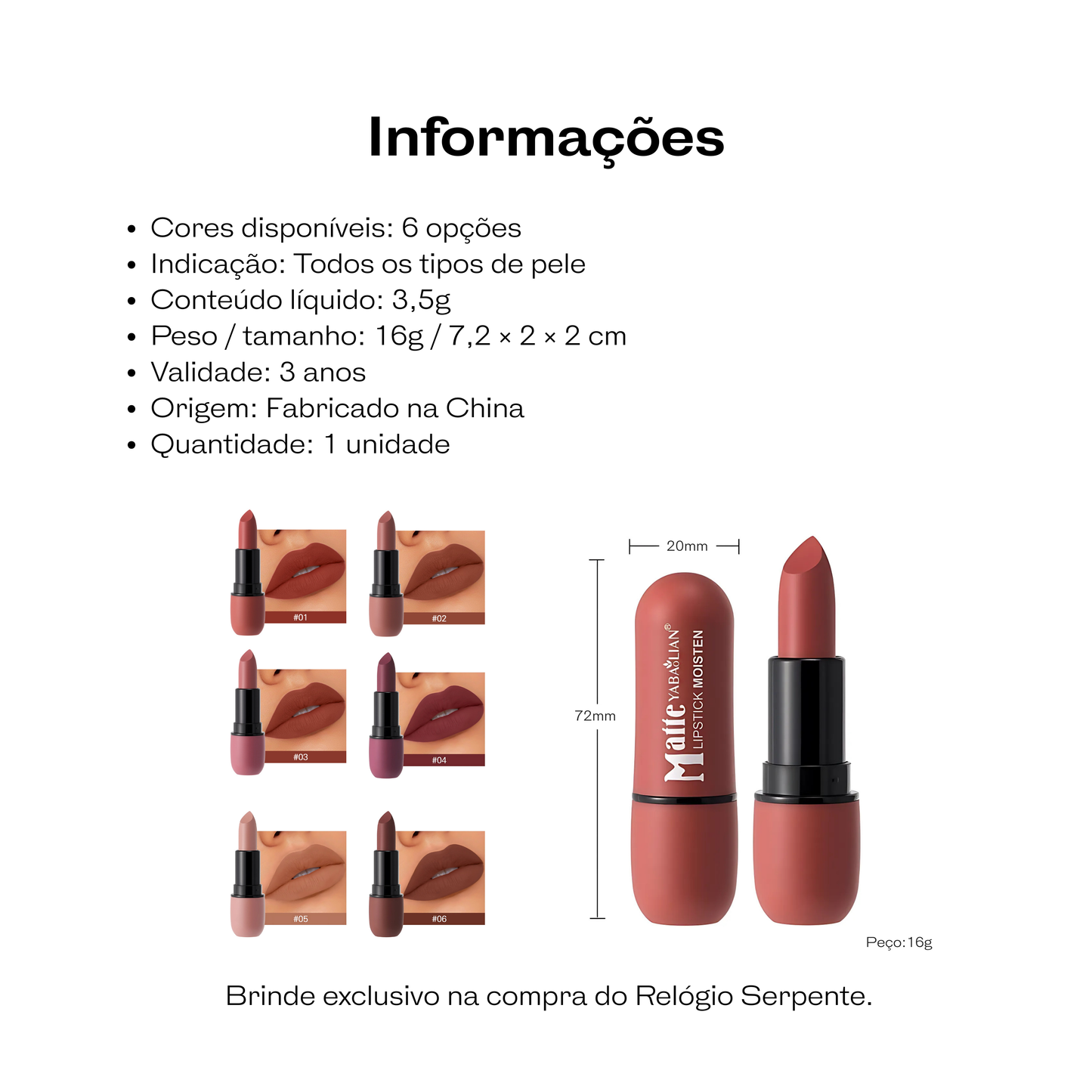 Relógio Serpente Avelle - Estilo e Durabilidade (BATOM PREMIUM INCLUSO)