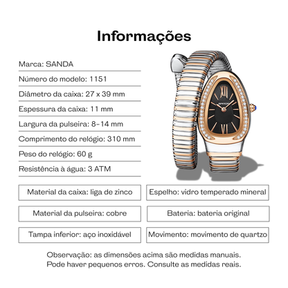 Relógio Serpente Avelle - Estilo e Durabilidade (BATOM PREMIUM INCLUSO)